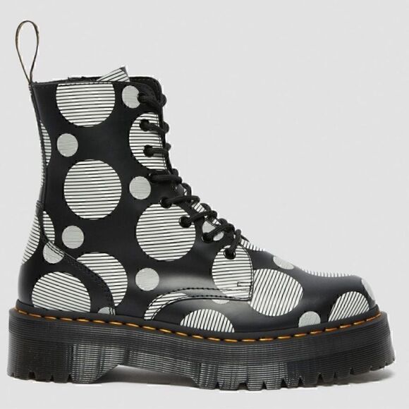 DR. MARTENS doc martens Platform polka dotted JADON moto boots! LIMITED EDITION! - Picture 2 of 7